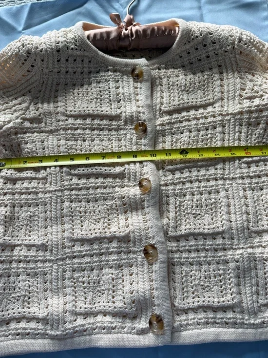 Magaschoni Ivory/Beige Cotton Button down sweater - Picture 6 of 6